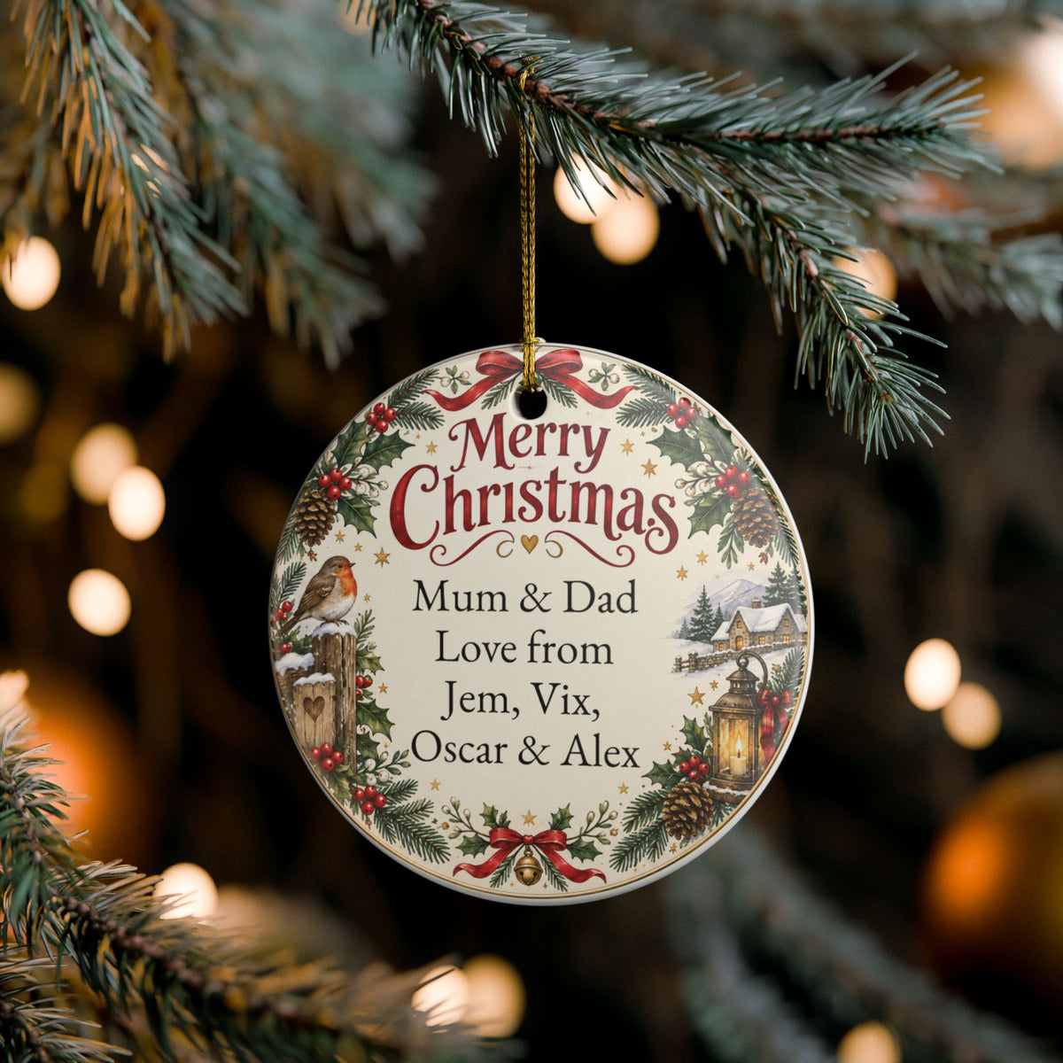 Personalized Ceramic Christmas Ornament