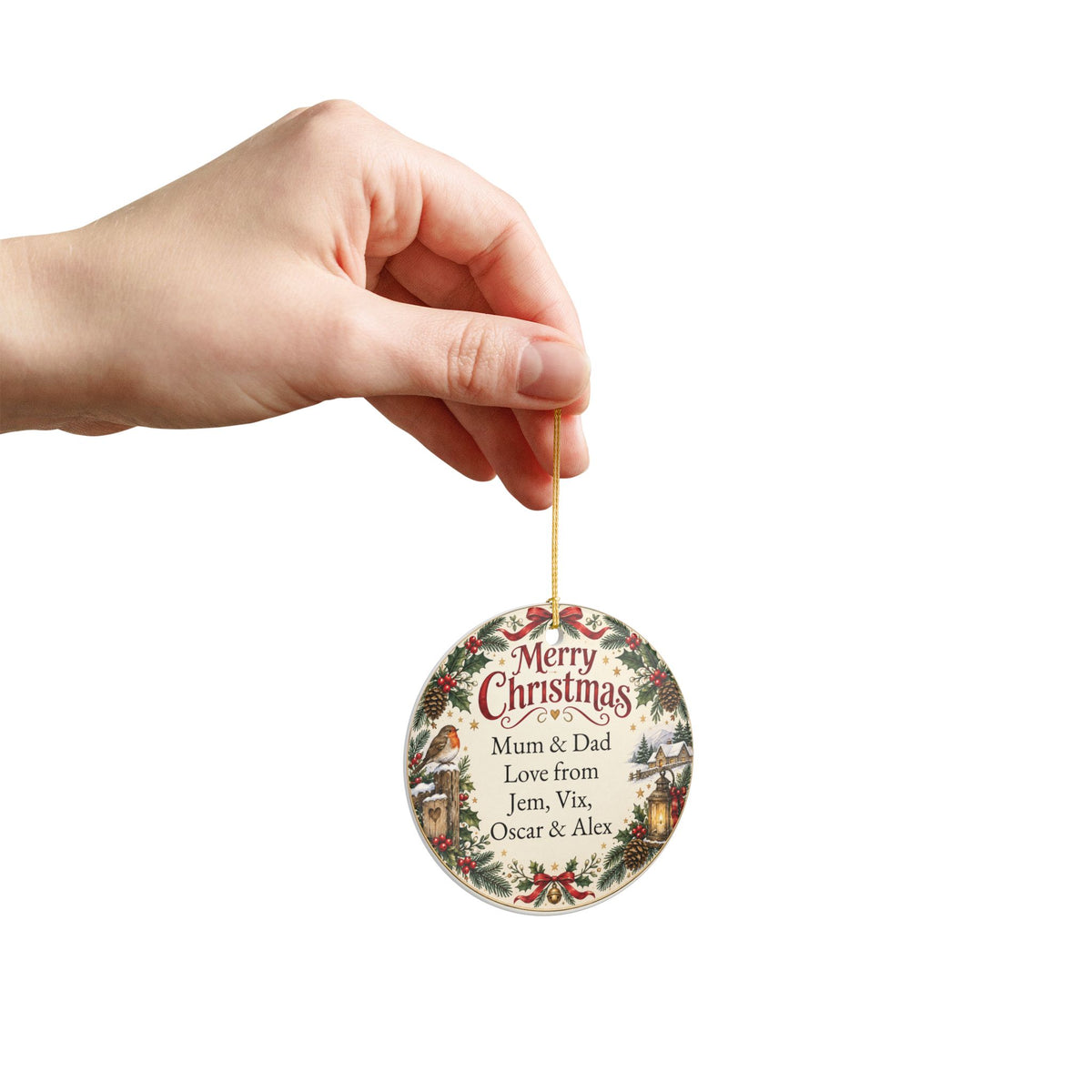 Personalized Ceramic Christmas Ornament