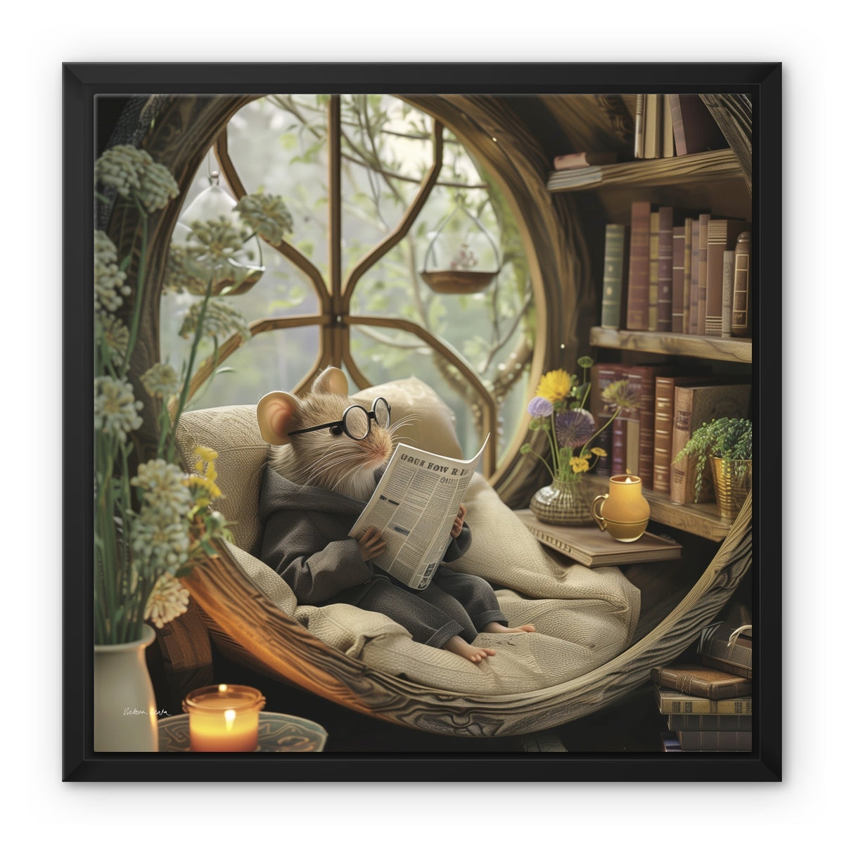 The Happiest Mouse in the Glen Framed Canvas
