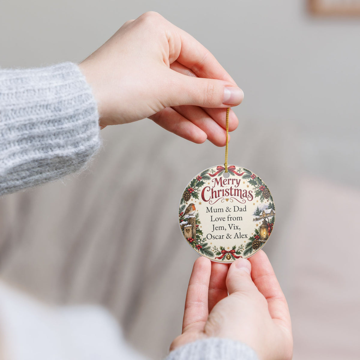 Personalized Ceramic Christmas Ornament