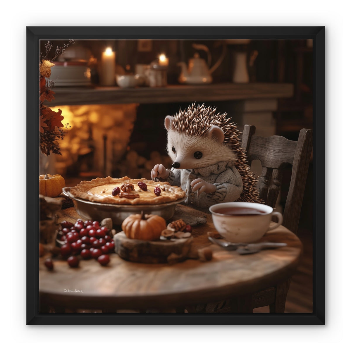 Thanksgiving Pie Framed Canvas