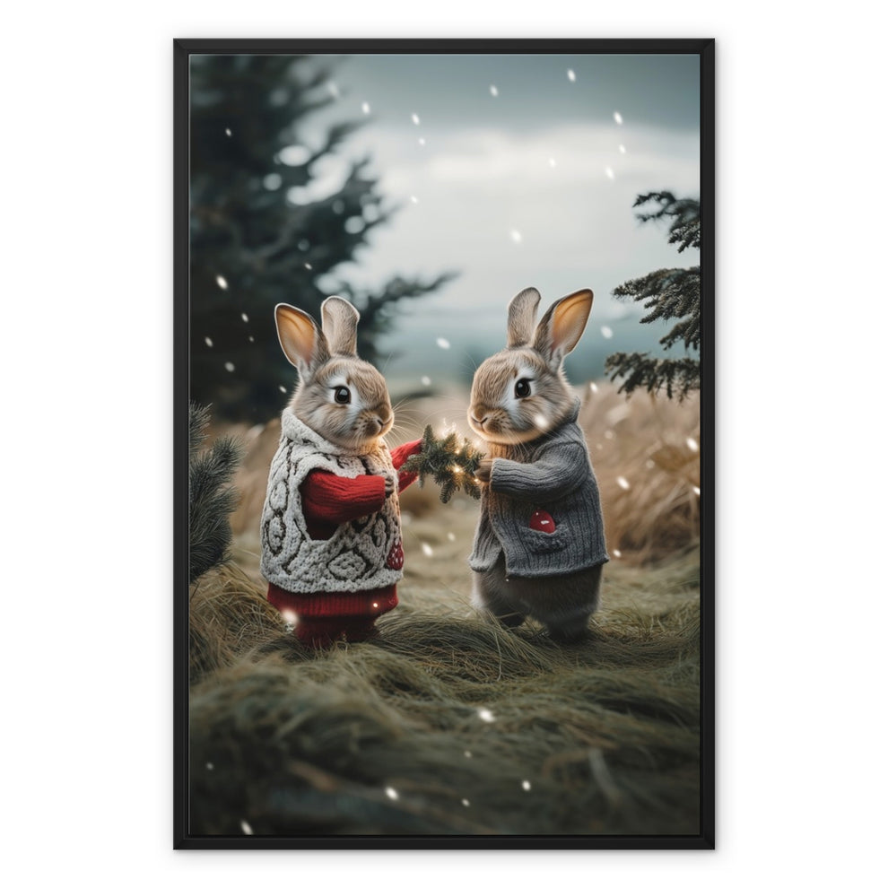 Christmas and Snow Friends Framed Canvas – Victoria Beata