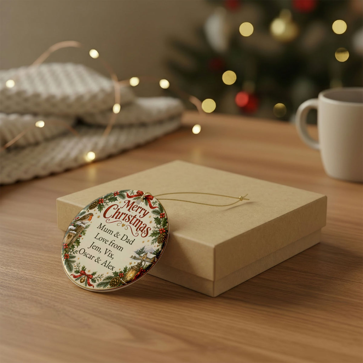 Personalized Ceramic Christmas Ornament