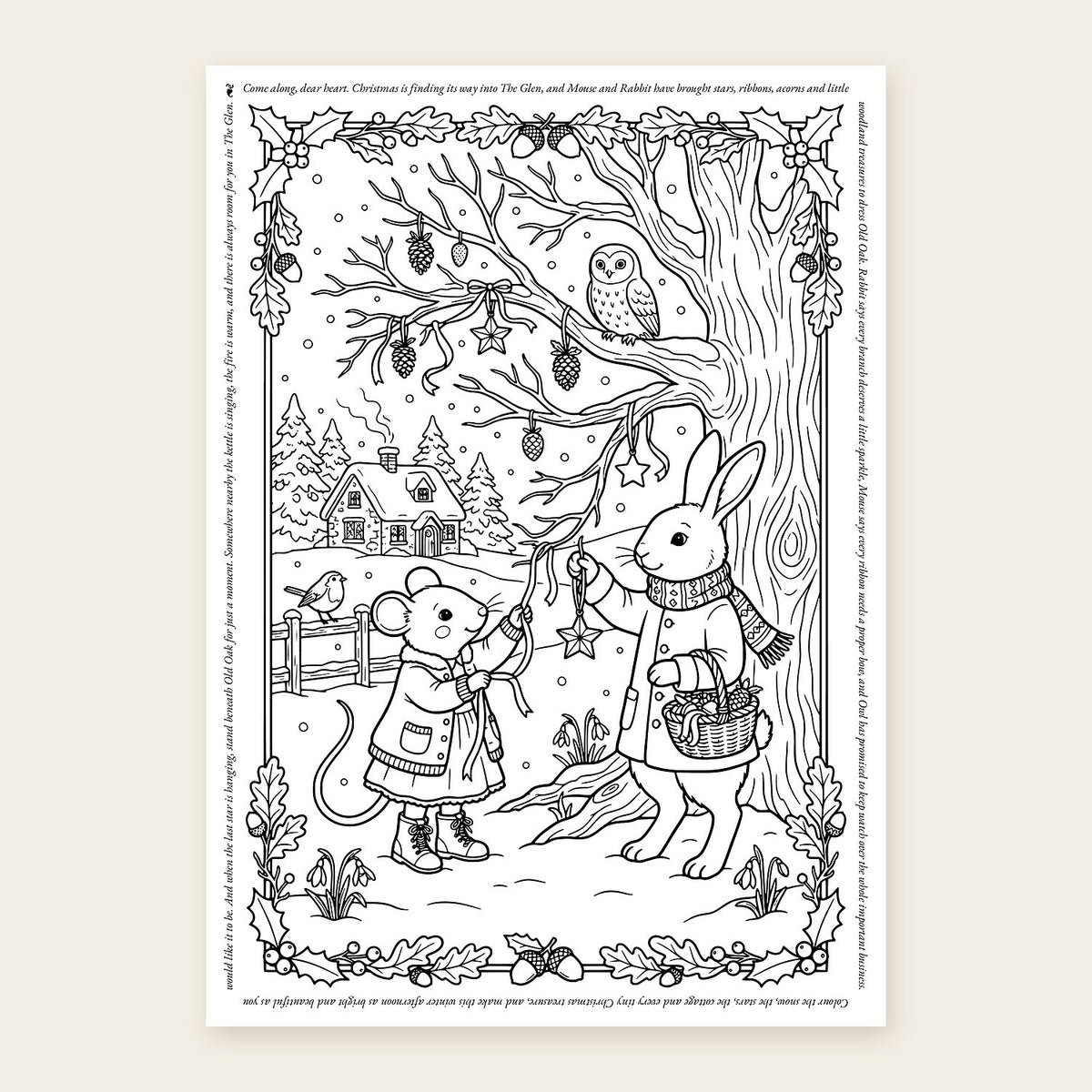 Christmas Kindness at Old Oak | Christmas Colouring Sheet | Tales of The Glen