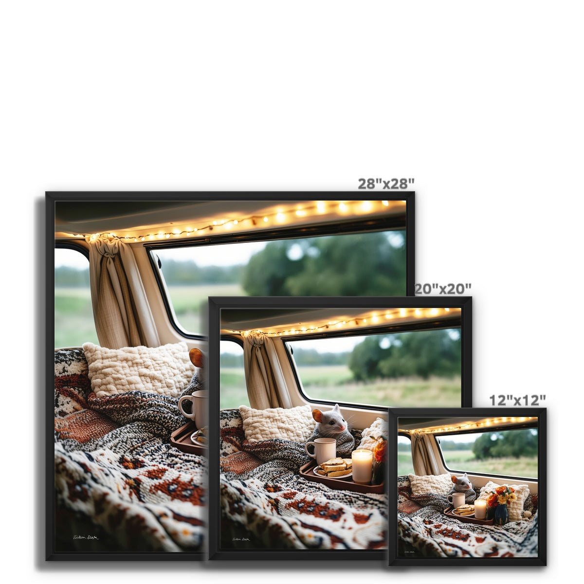 The Mouse Who Listened to the Rain's Secrets Framed Canvas