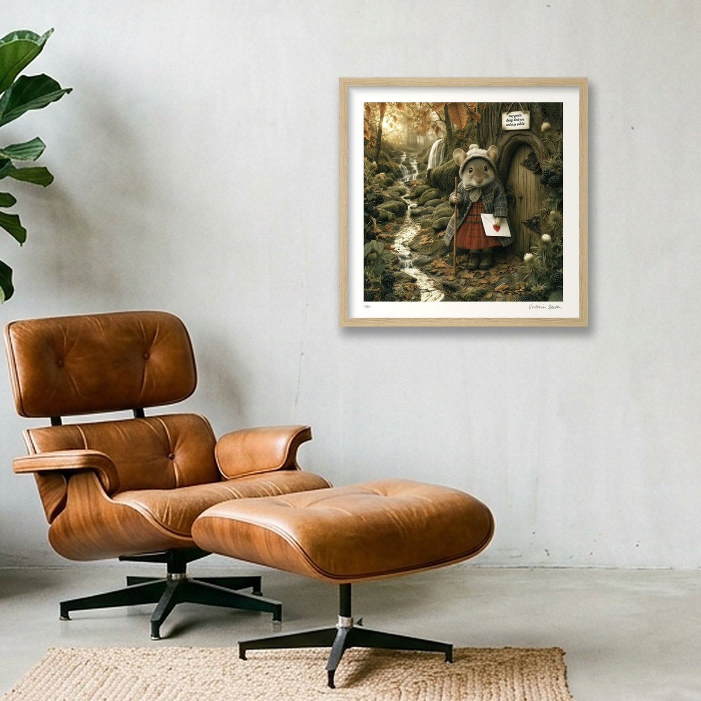 May Gentle Things Find You — 40×40cm, 16×16" Oak Frame