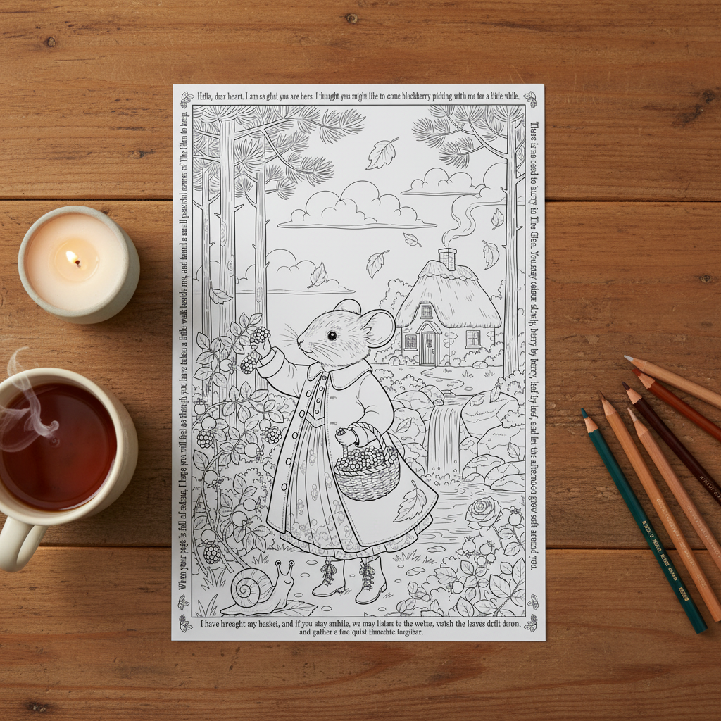 Colouring sheet flat lay — square product listing image