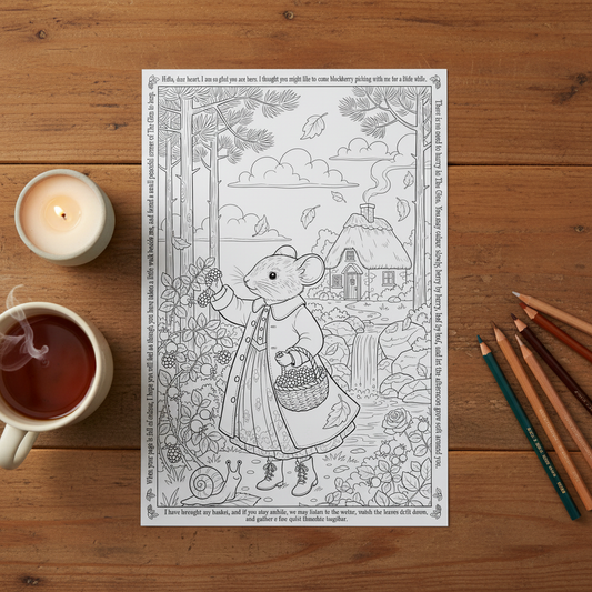 Colouring sheet flat lay — square product listing image
