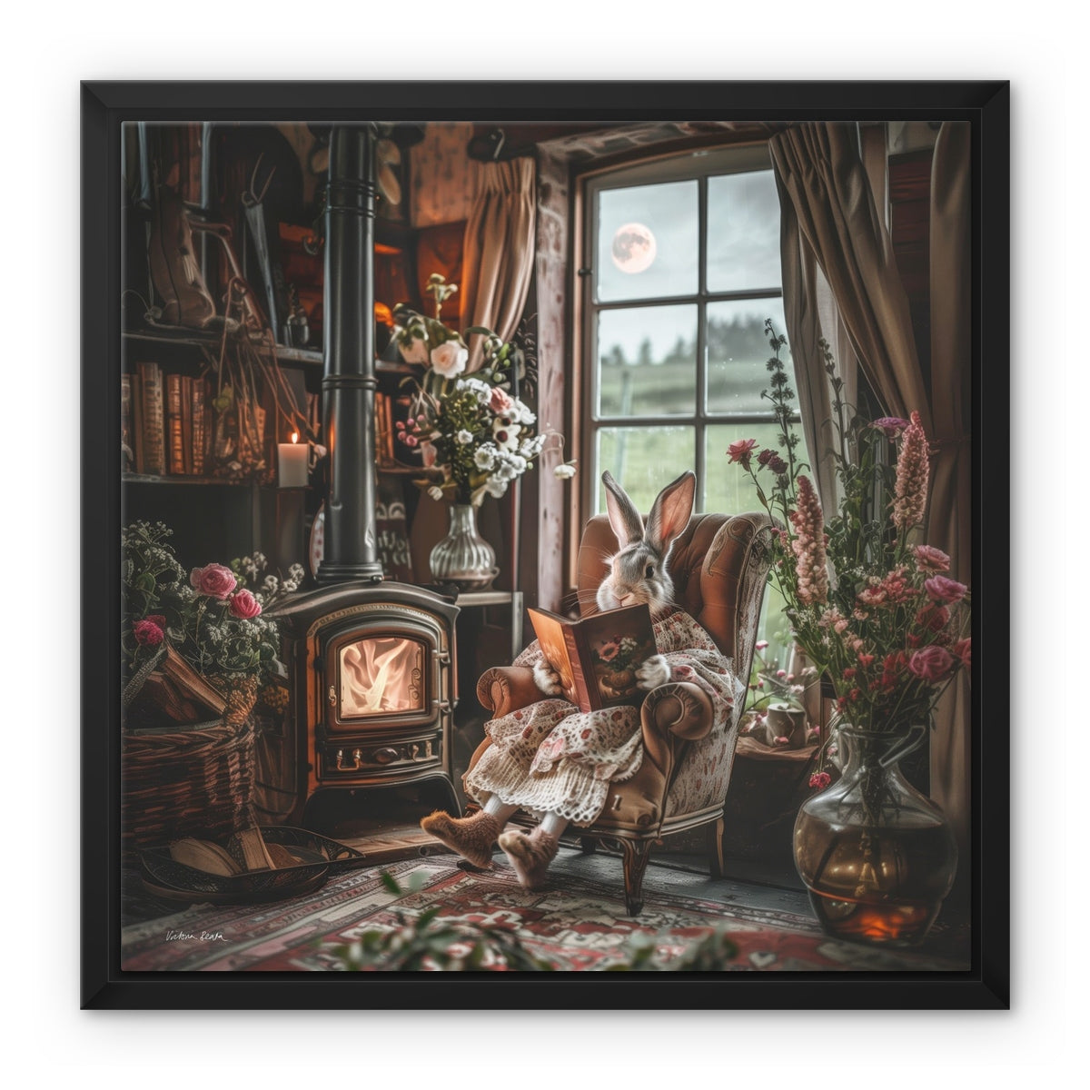 Rabbit's Tale Framed Canvas